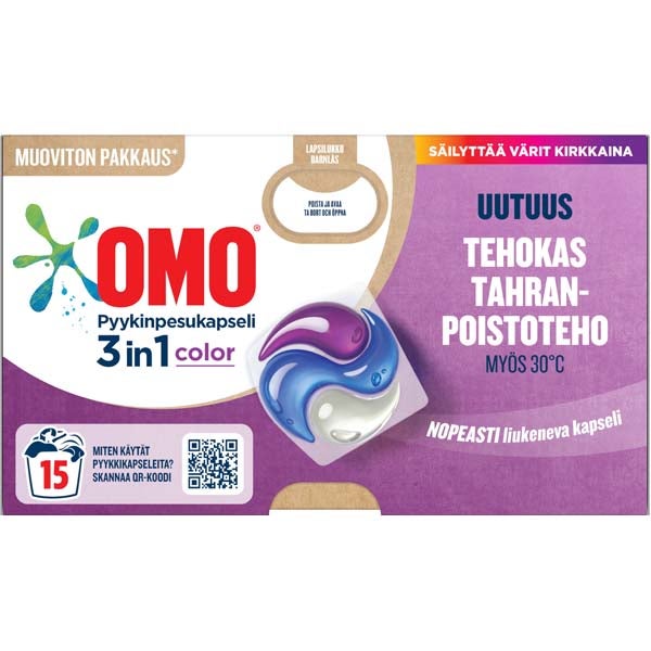 Omo Color 3in1 pyykinpesukapseli 15x19ml