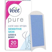 20 kpl, Veet Pure Jalat kylmävahaliuskat herkälle iholle