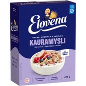 Elovena Omena, mustikka & vadelma täysjyväkauramysli 475g
