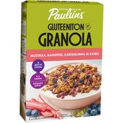 Paulúns Gluteeniton Granola Mustikka, Raparperi, Kardemumma ja Kaneli muromysli 350g