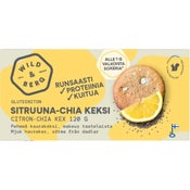 Wild&Berg Sitruuna Chia Pehmeä täysvälipalakeksi 120g