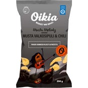 Oikia Musta Melody Musta Valkosipuli & Chili maustettu perunalastu 250g