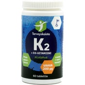 Terveyskaista Pitkävaikutteinen K2+D3-vitamiini ravintolisä 60tabl