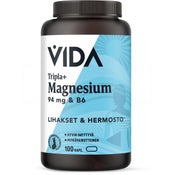 Vida Tripla+ Magnesium 94mg & B6-vitamiini ravintolisä 100kaps