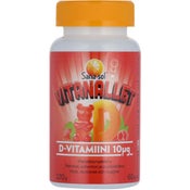 60 kpl, Sana-sol Vitanallet D-vitamiini 10µg pureskeltava vitamiinivalmiste 120g