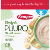Semper Päärynä & banaani & omena puurojauhe 8kk 480g