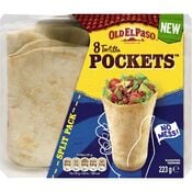 8 kpl, Old El Paso Tortilla Pockets vehnätortilla 223g