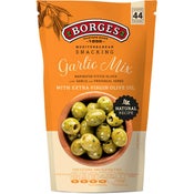 Borges Garlic Mix vihreitä oliiveja ja valkosipulia oliiviöljyssä 350/150g