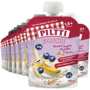 Piltti Smoothie Banaani, jogurtti, mustikka & kaura annospussi 1,5v+ 150g