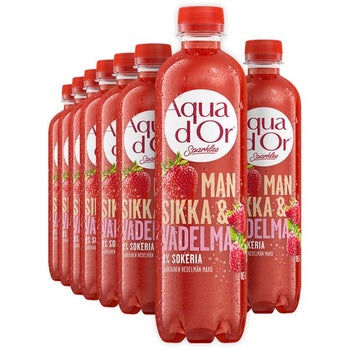 Aqua d'Or Sparkles Mansikka ja vadelma kivennäisvesi 500ml