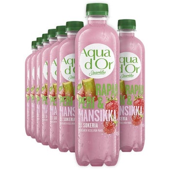 Aqua d'Or Sparkles Raparperi ja mansikka kivennäisvesi 500ml
